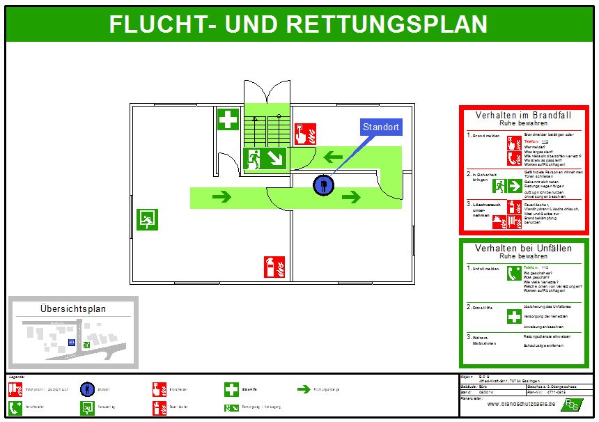 Flucht- und Rettungsplan Beispiel